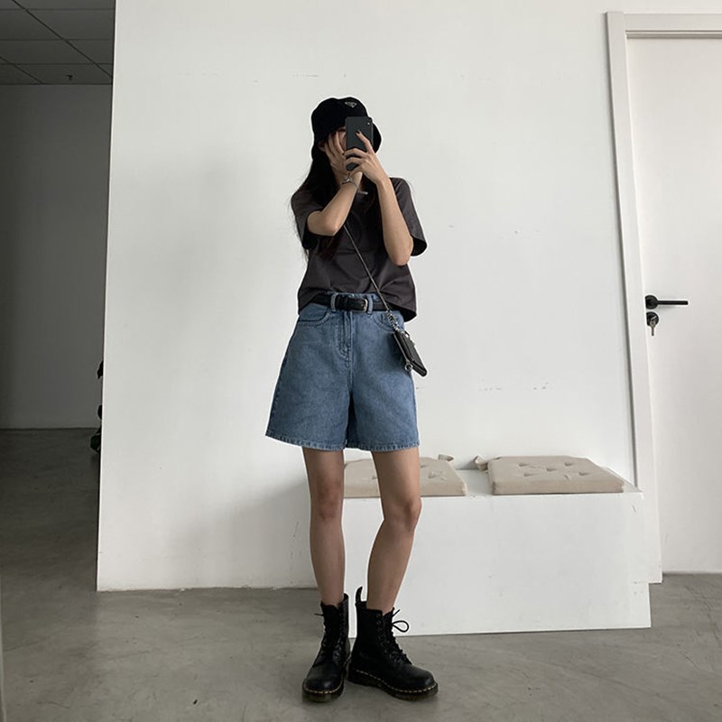 Áo Thun Tay Ngắn Màu Trơn Thiết Kế Đơn Giản Hợp Thời Trang