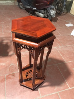 - Đôn lục giác gỗ lim - cao 80