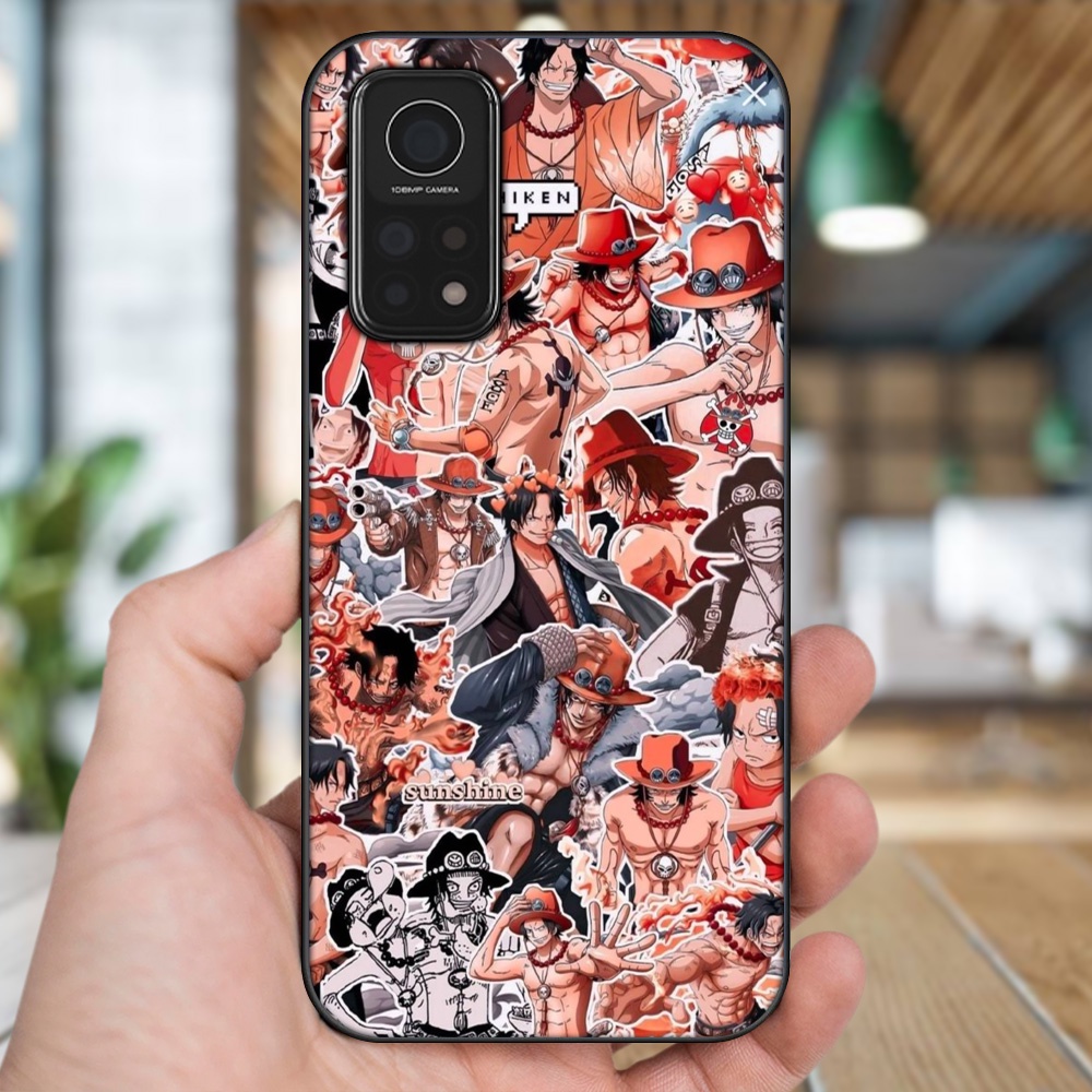 Ốp lưng Xiaomi Mi 10T Pro 5G viền đen in hình Ace One Piece