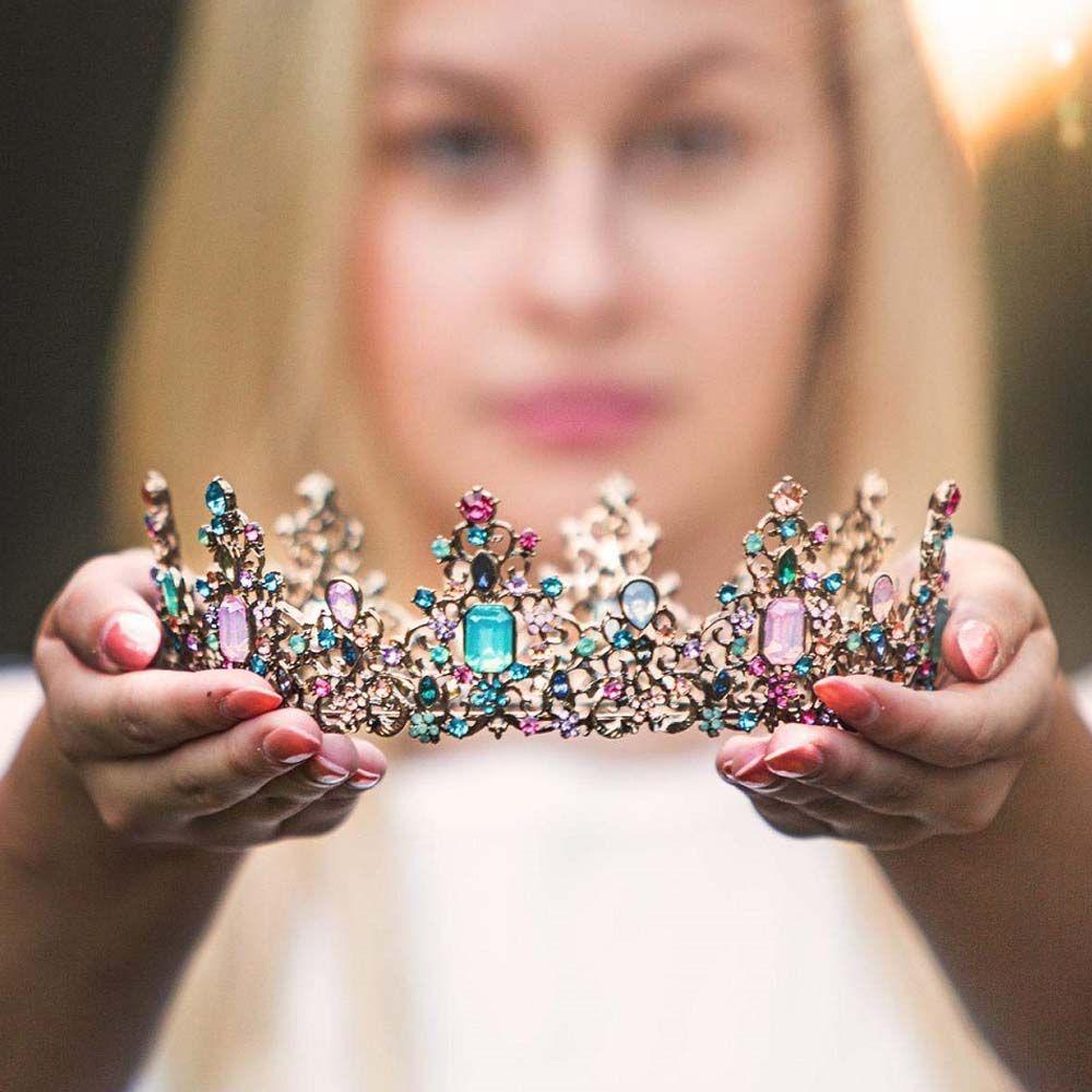 JARRED Băng Đô Cài Tóc Hợp Kim Đính Đá Lấp Lánh Sang Trọng