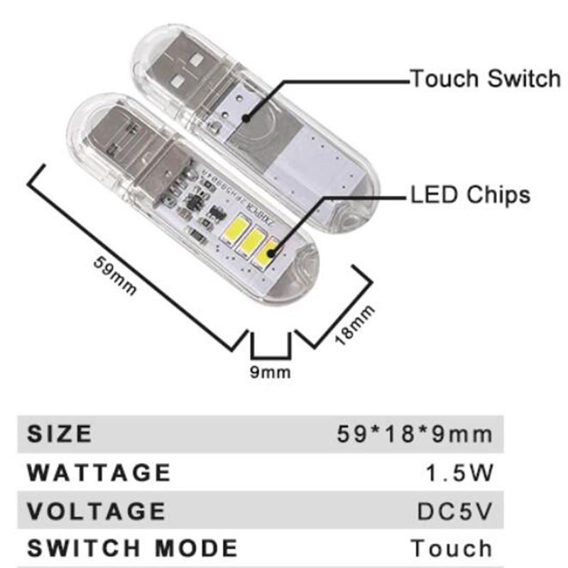 Đèn led Đọc Sách Có Công Tắc Cảm Ứng usb Vnk22 Có Thể Điều Chỉnh Ánh Sáng Ban Đêm Cho Phòng Ngủ