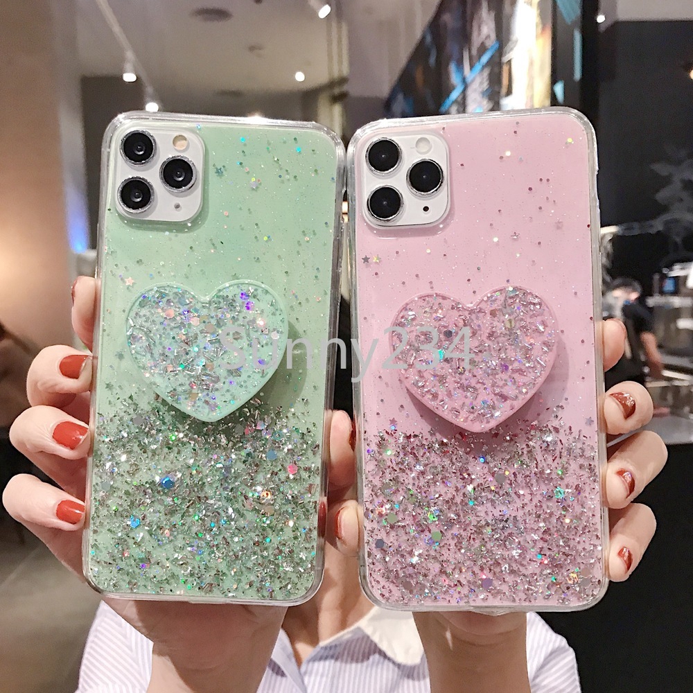 Bling Star Soft Case with Popsocket Vivo S1 Pro Y19 V7 Plus Y17 Y15 Y12 Y53 Y55 Y55S Y71 Y91C Y95