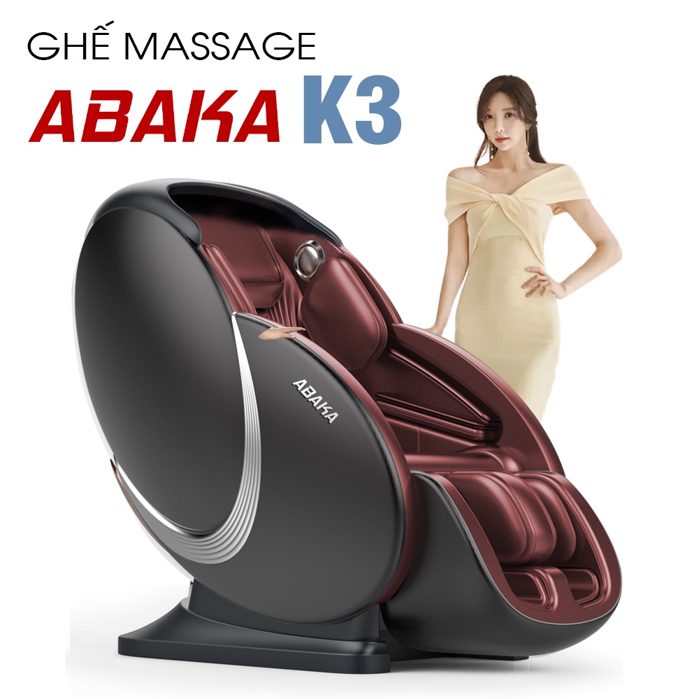 Ghế massage ABAKA K3 - Ghế mát xa thế hệ mới với con lăn 4D di động thông minh - Thiết kế thời thượng - Bảo hành 6 Năm