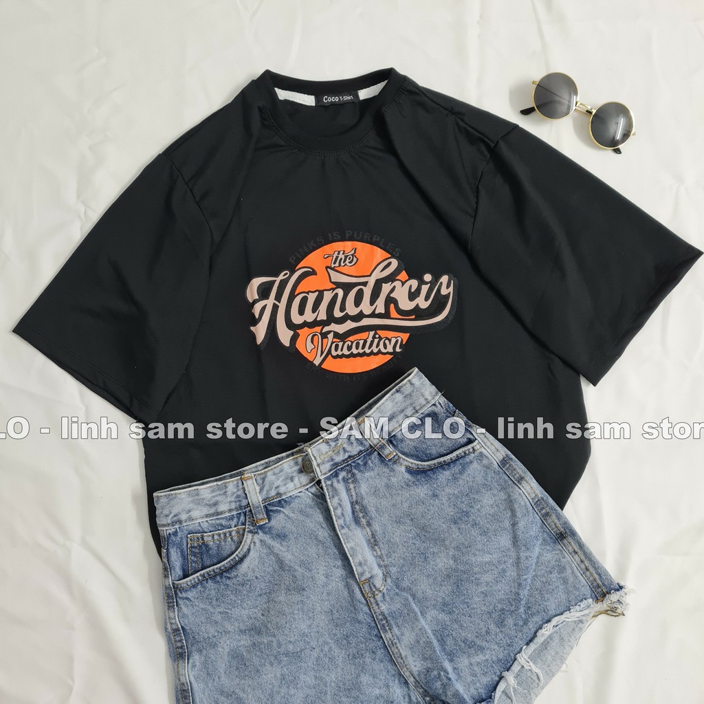 Áo thun tay lỡ freesize nữ - thun phông form rộng Unisex, mặc lớp, nhóm, cặp, in chữ HANDRCIY VACATION