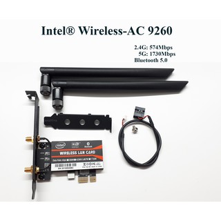Card WiFi cho Máy bàn - PC chipset Intel 9260ac chuẩn AC có Blueooth