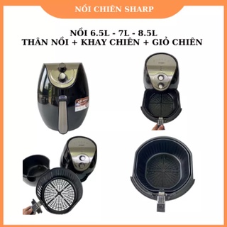 Nồi Chiên Không Dầu SHARP Dung Tích Lớn (6L-7L) Thái Lan - Kiểu Dáng Hiện Đại, Công nghệ Chiên 360 độ, Bảo Hành 12 Tháng