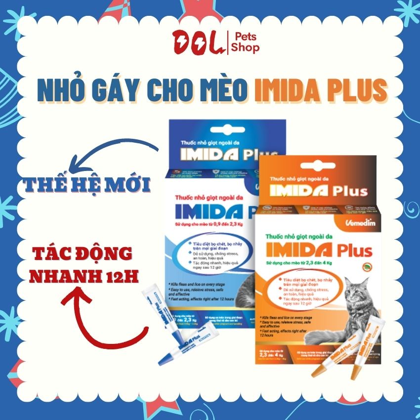 Nhỏ Gáy Cho Mèo IMIDA Plus Cat Phòng Ve ở mọi lứa tuổi tác động nhanh và kéo dài