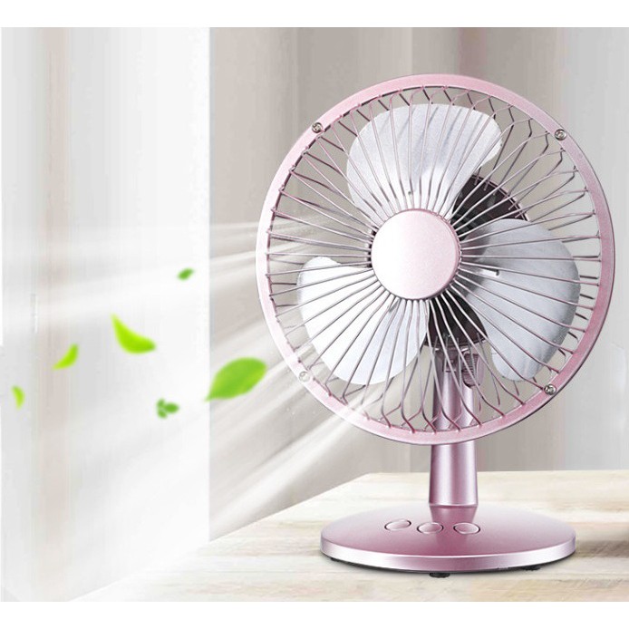 Quạt mini để bàn, đường kính lồng quạt 18cm, sạc dây cổng usb, pin chạy liên tục 2h, bảo hành 6 tháng, có 2 tốc độ gió