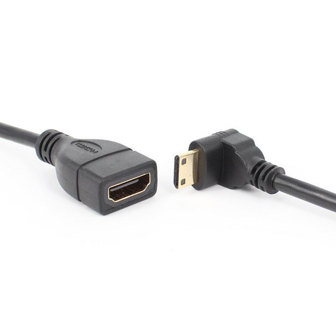 Cáp chuyển đổi Hdmi mini 90 độ mạ vàng sang Hdmi chuyên dụng cao cấp