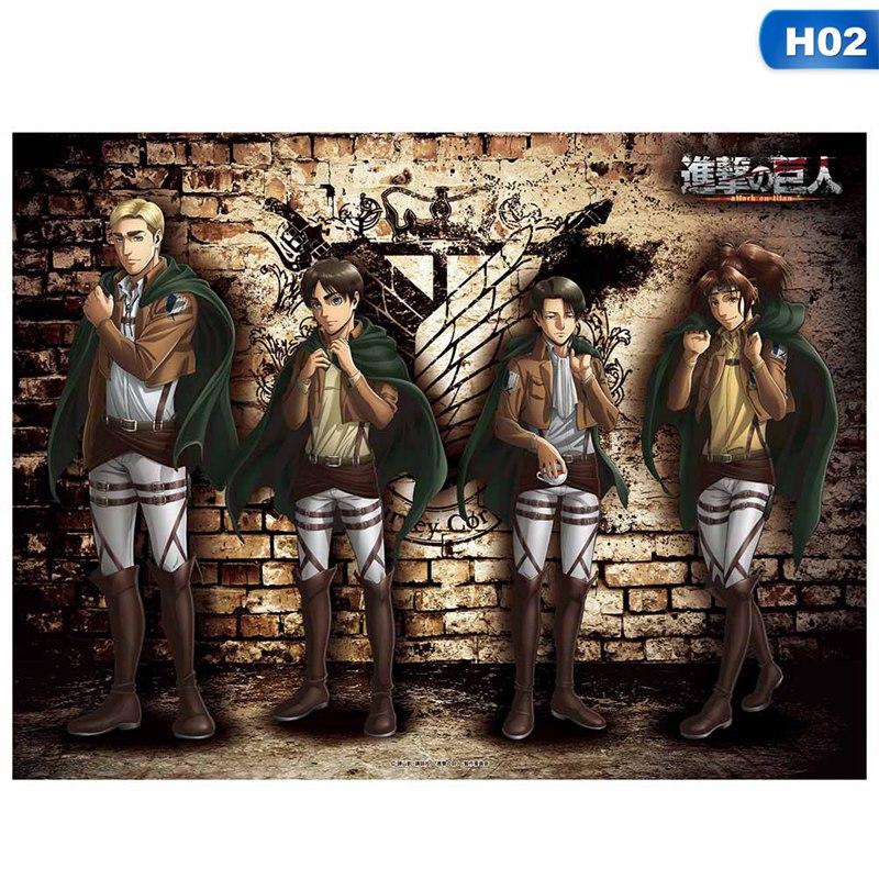 Tranh dán tường họa tiết hoạt hình Attack On Titan