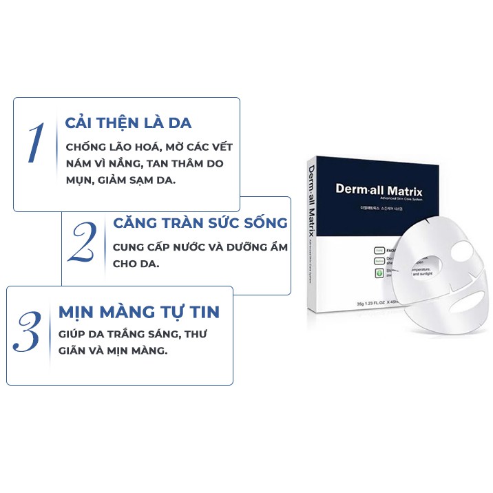 Mặt nạ dưỡng da giảm mụn chống lão hóa dưỡng ẩm trắng da Derm all Matrix LUVELA MN07