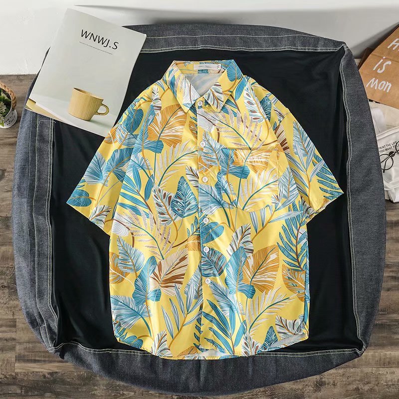 Sell well Men's fashion printing Leaves Hawaiian tropical style Short sleeve shirt | BigBuy360 - bigbuy360.vn