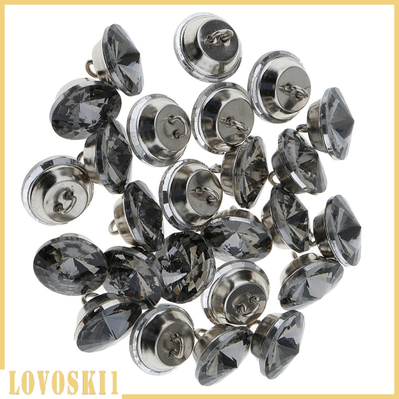 [LOVOSKI1]25 Pieces Crystal Buttons for Sofa Headboard Upholstery Decoration