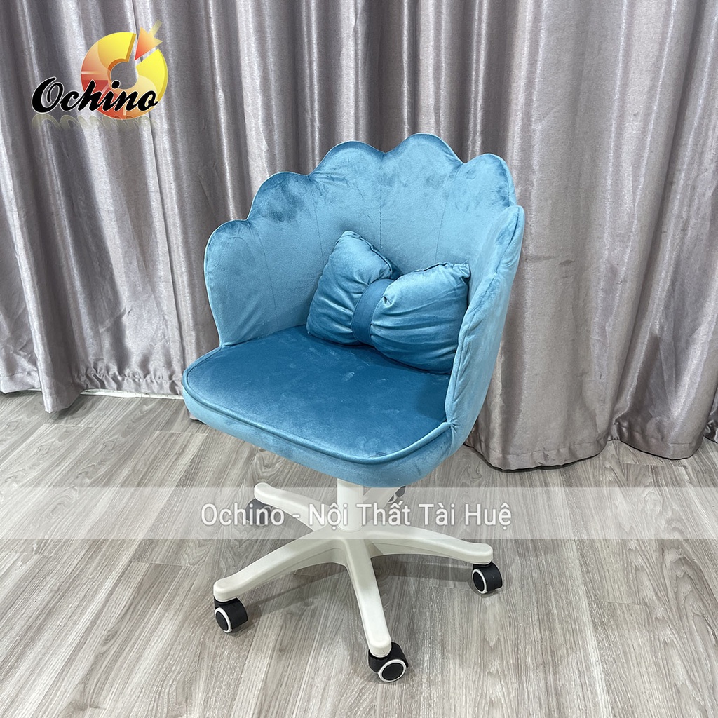 Ghế Xoay, Ghế Ngồi Trang Điểm Và Thư Giãn Mẫu Vương Miện Tặng Kèm Gối Nơ Xoay 360 Độ Và Nâng Cao Thấp ( Hàng Có Sẵn)