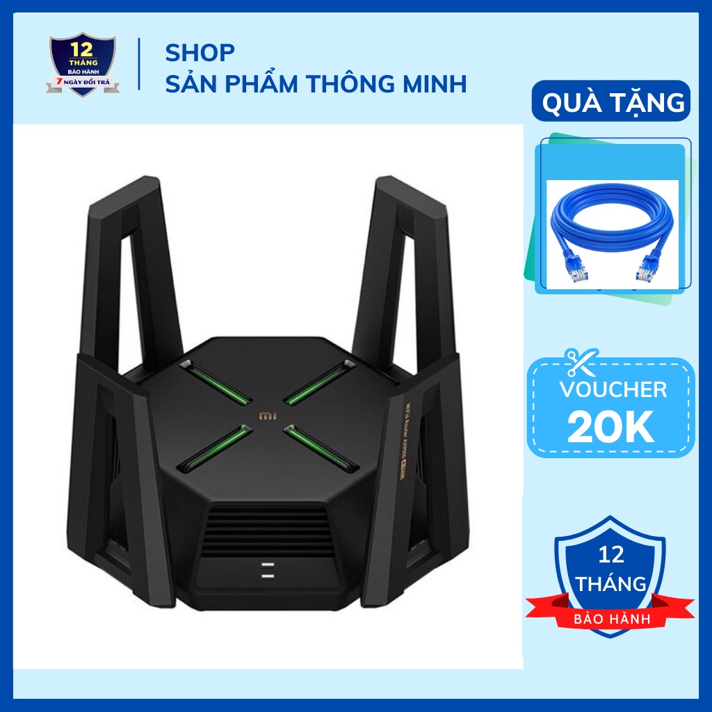 Bộ phát Wifi Router Xiaomi AX9000 AIoT - Wifi 6E nhanh nhất hiện nay - Mesh - 12 anten - 3 băng tần - 1000 thiết bị
