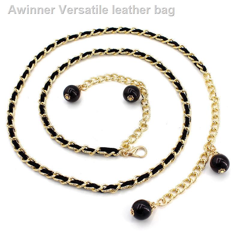 Dây đai thắt lưng dạng dây xích tua rua đính hạt ngọc trai phong cách đơn giản dành cho nữ mặc váy