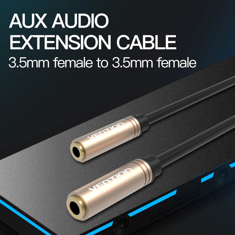 Vention Gold Plated Audio Extension Cable Aux Cable 3.5 Jack Female To Female Cable Headphone Cable