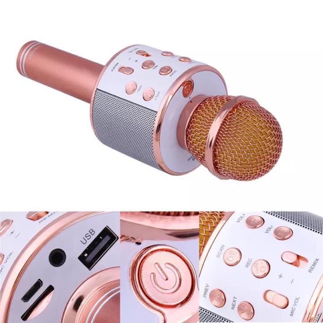 Micro hát Karaoke Bluetooth kèm loa 3in1 WS-858