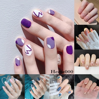 [Hàng mới về] Bộ móng tay giả dán keo tự làm dễ thương chống thấm nước có thể tái sử dụng QH-161-182