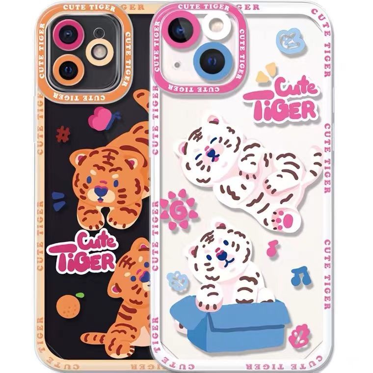 Ốp Điện Thoại TPU Mềm Trong Suốt Hình Hổ Dễ Thương Cho Iphone 13 Pro Max/12/11/XS/ XR/ X/ 8/ 7/6 Plus Mini SE 2020