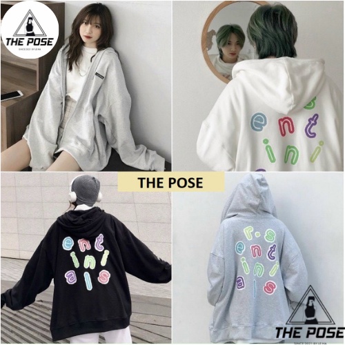 Áo khoác nỉ Hoodie Dây Kéo RS Ulzzang form rộng Unisex bông 2 lớp THE POSE