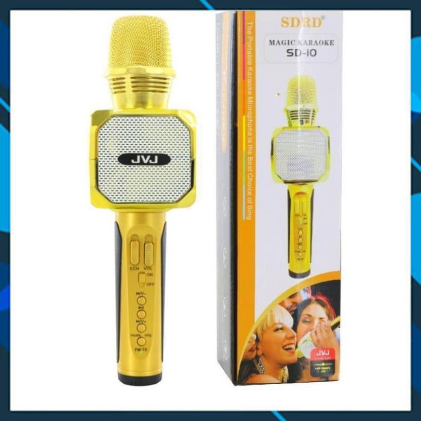 SALE SỐC  Micro Karaoke JVJ SD - 10 không dây kết nối bluetooth hỗ trợ ghi âm pass chuẩn hàng chính hãng