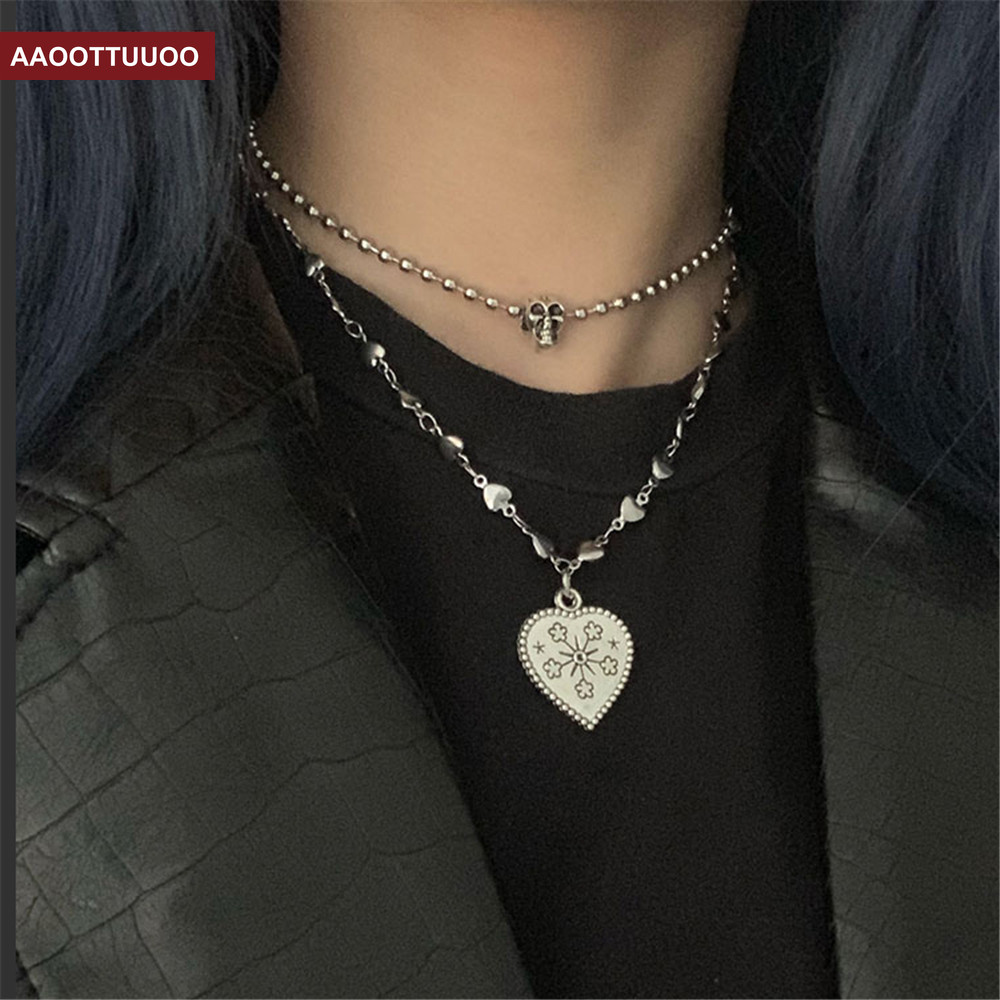 Dây Chuyền Mặt Trái Tim Đính Hoa Xinh Xắn Cho Nữ