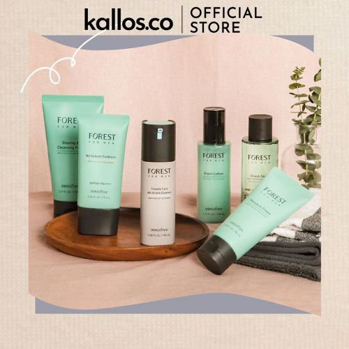 Bộ Dưỡng Da Nam Innisfree Forest For Men Fresh Shaving Cleansing Foam, Skin, Lotion, Cream, Skincare Set - Kallos Vienam