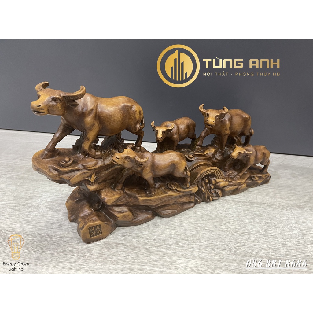 Tượng Đàn Trâu Lên Núi May Mắn Tài Lộc Phong Thủy , Trang Trí Nhà Cửa, Quà Tặng Sinh Nhật, Tân Gia, Khai Trương