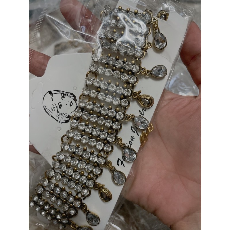 Vòng cổ đính đá lấp lánh phong cách âu mỹ