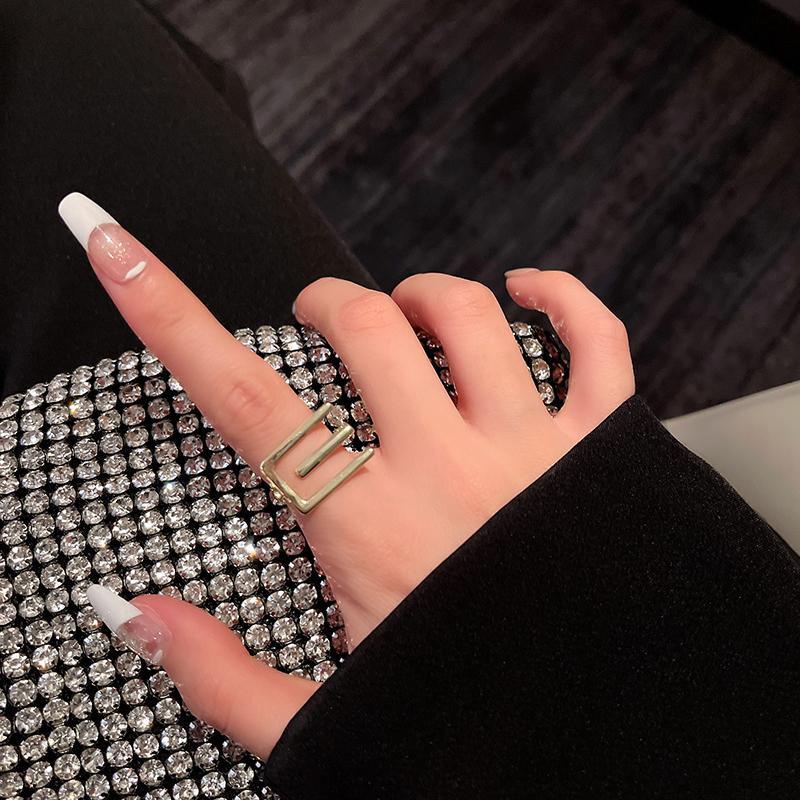 Nhẫn đeo ngón trỏ dạng mở đơn giản sang trọng phong cách Nhật Hàn cổ điển