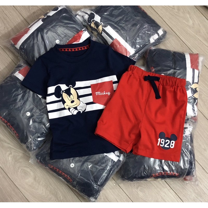 bộ mickey tím than bé trai 2-7y