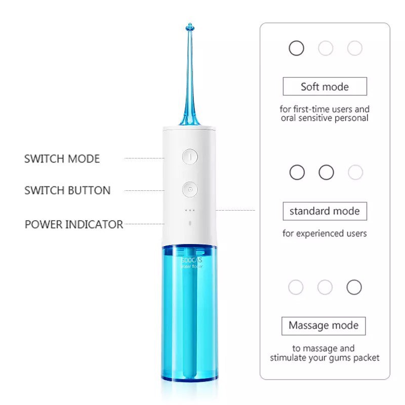 Máy tăm nước Xiaomi Soocas W3/Xiaomi ENPULY ML8 chính hãng xịt vệ sinh làm sạch sâu răng miệng chính hãng