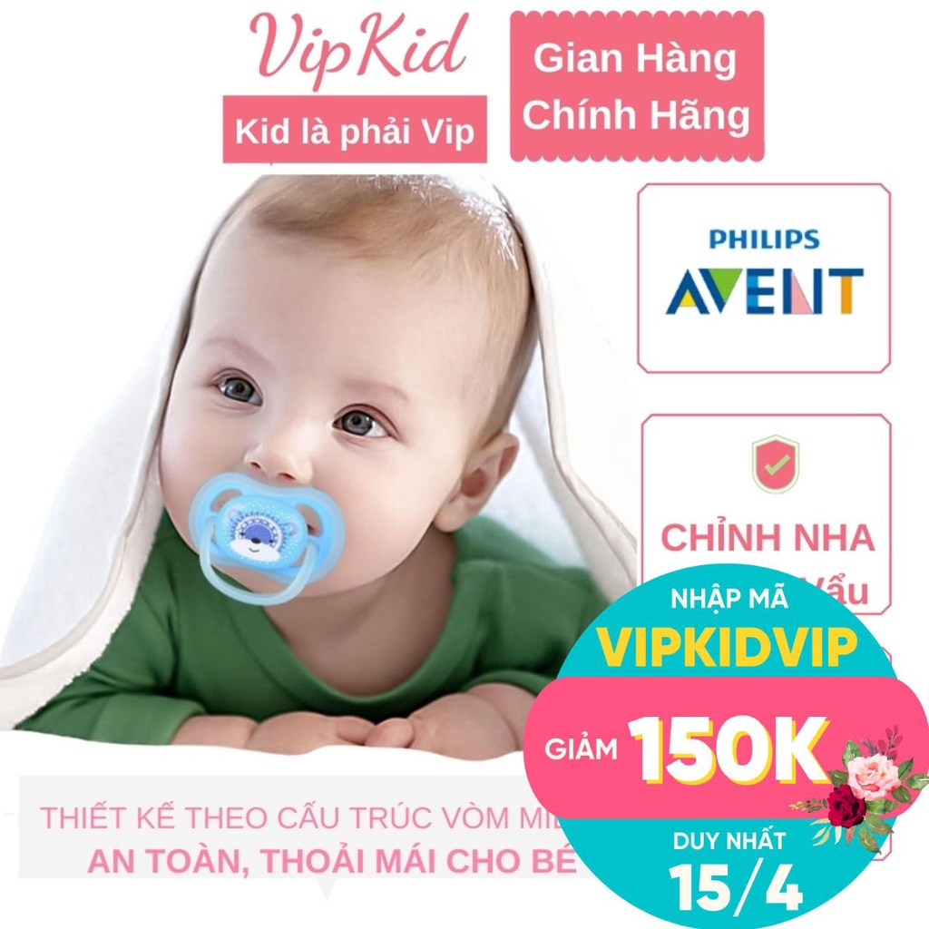 Ti giả Avent Ultra Air chỉnh nha chống vẩu, núm ti giả cho bé chính hãng Philips Avent - Vipkid