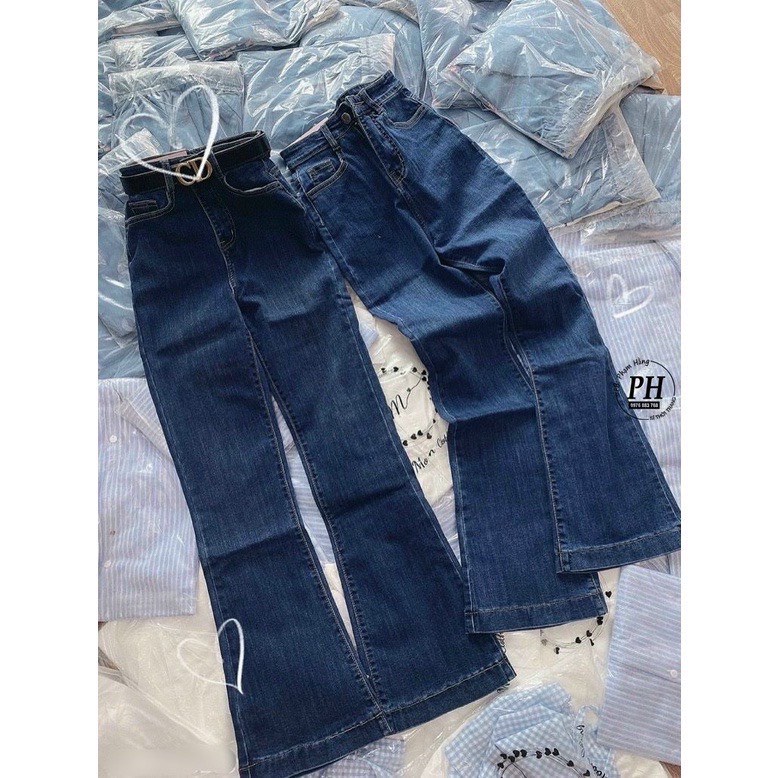 Quần Jeans Dài Ống Loe , chất giãn lên phom dáng cực chuẩn hack chân dài miên man