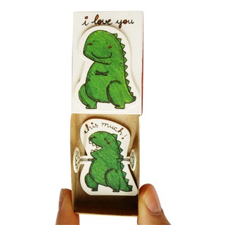 Thiệp Tình Yêu Hộp Diêm Khủng Long I Love You LV099