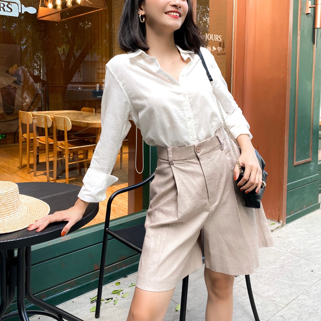 Quần Shorts Nữ Linen Ống Rộng Thời Trang X70 - 04560001