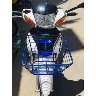 Rổ xe wave rs inox 10li xi xanh full bas
