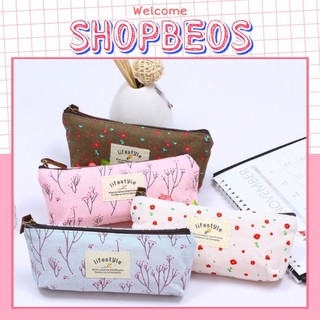 Ha1108 doanhcb túi đựng Bao bút vải Pison hình hoa life style