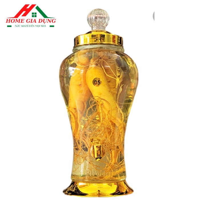 Bình ngâm rượu sâm thủy tinh  Phú Hoà 5 lít có van và không van