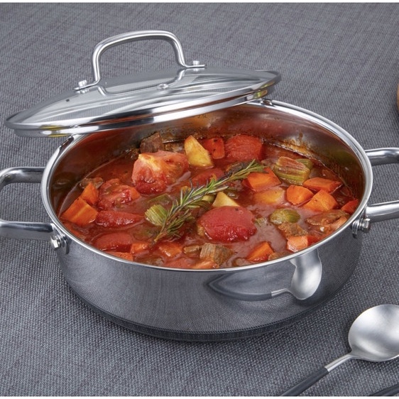 Nồi inox 3 lớp đáy liền cao cấp Kims Cook Blackcube Phủ chống dính Daikin-Nhật Bản thế hệ mới- 18cm/20cm/24cm/26cm