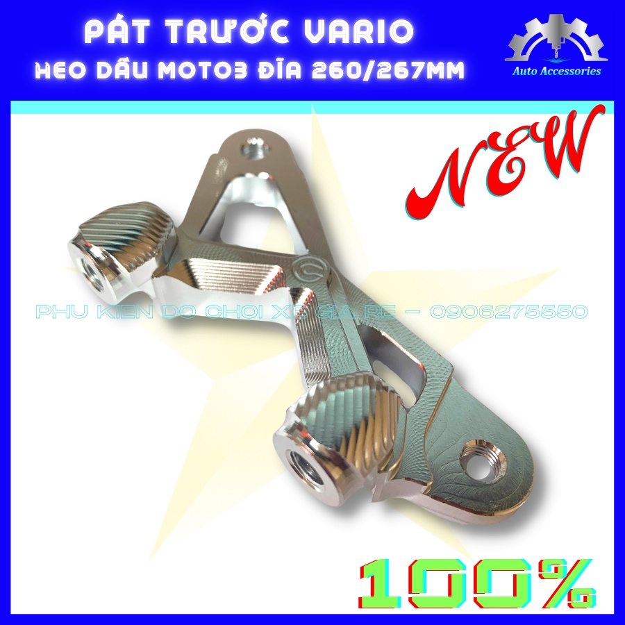 PÁT CNC - Pát Trước xe VARIO CLICK gắn Heo Dầu Trước Brcmbe Nissin CRG MOTO3 2piston đi đĩa size 260mm 267mm CNC sắc nét