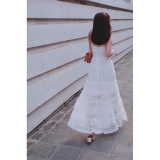 [HÀNG CÓ SẴN] Đầm ren trắng maxi