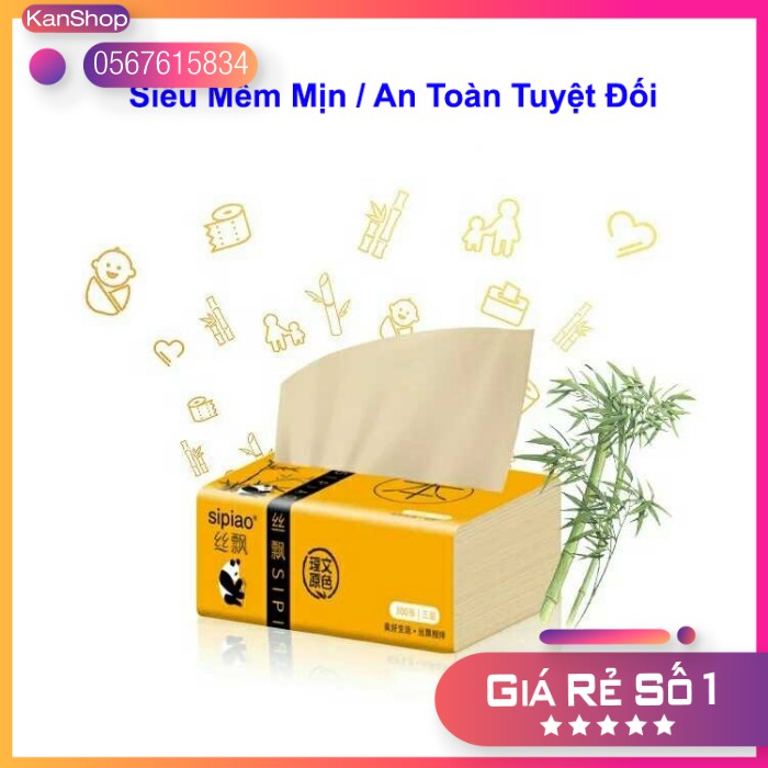 Thùng 30 Bịch Giấy Ăn Gấu Trúc Siêu Dai – Chất Liệu Hoàn Toàn Từ Thiên Nhiên An Toàn Không Chất Tẩy Trắng, Dai Tự Nhiên