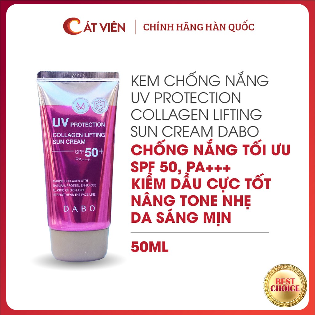 Kem chống nắng, UV Protection Collagen Lifting Sun Cream Dabo SPF 50, PA+++, chăm sóc da, chống nắng cho mọi loại da