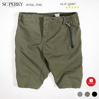 Quần Short Nam KAKI Túi Kéo - QS007 - Chất liệu vải co giãn, Thiết Kế Khoá Kéo Túi Trước - SC Perky Outfit Design