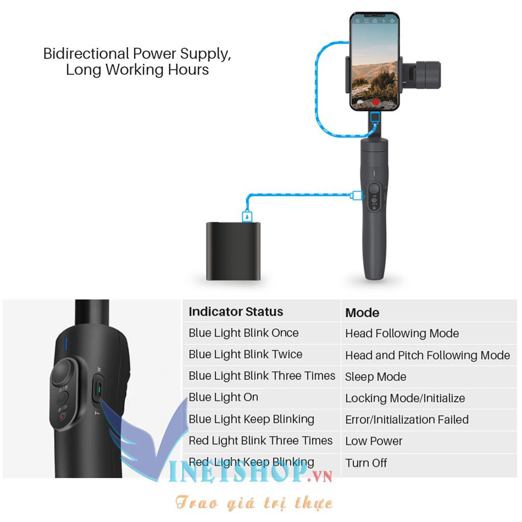 Tay cầm chống rung gimbal Feiyu Vimble 2 chống rung điện thoại, camera hành trình -dc3577