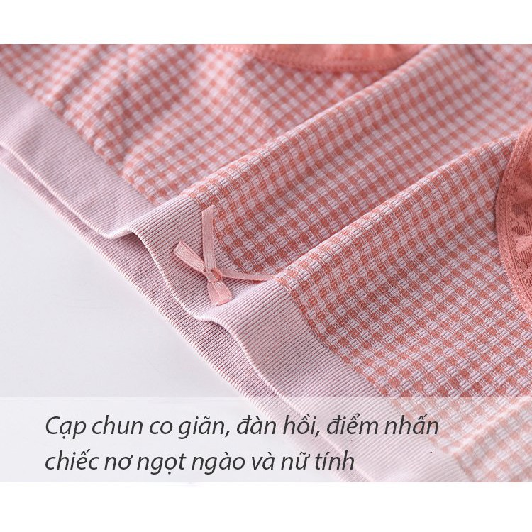 Quần lót cotton kẻ viền ren kháng khuẩn (Lẻ 1c)