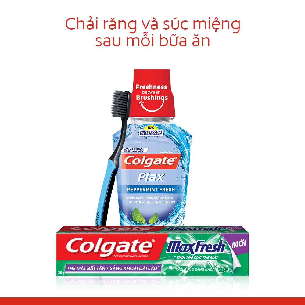 Bộ 4 Kem đánh răng Colgate the mát thổi bùng sảng khoái Maxfresh 230g tặng bàn chải đánh răng lông tơ