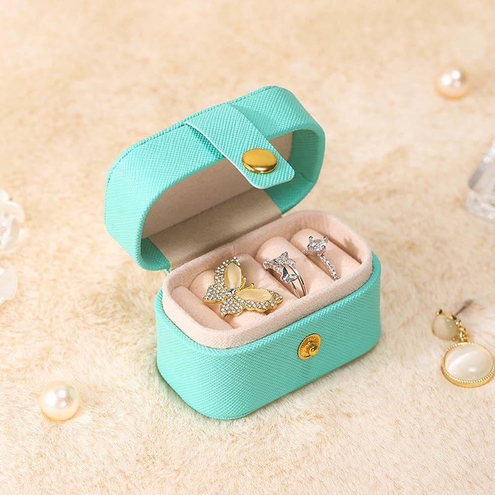 Epoch Hộp Đựng Trang Sức Mini Bằng Da PU Chống Thấm Nước Kiểu Dáng Đơn Giản Giá Đỡ